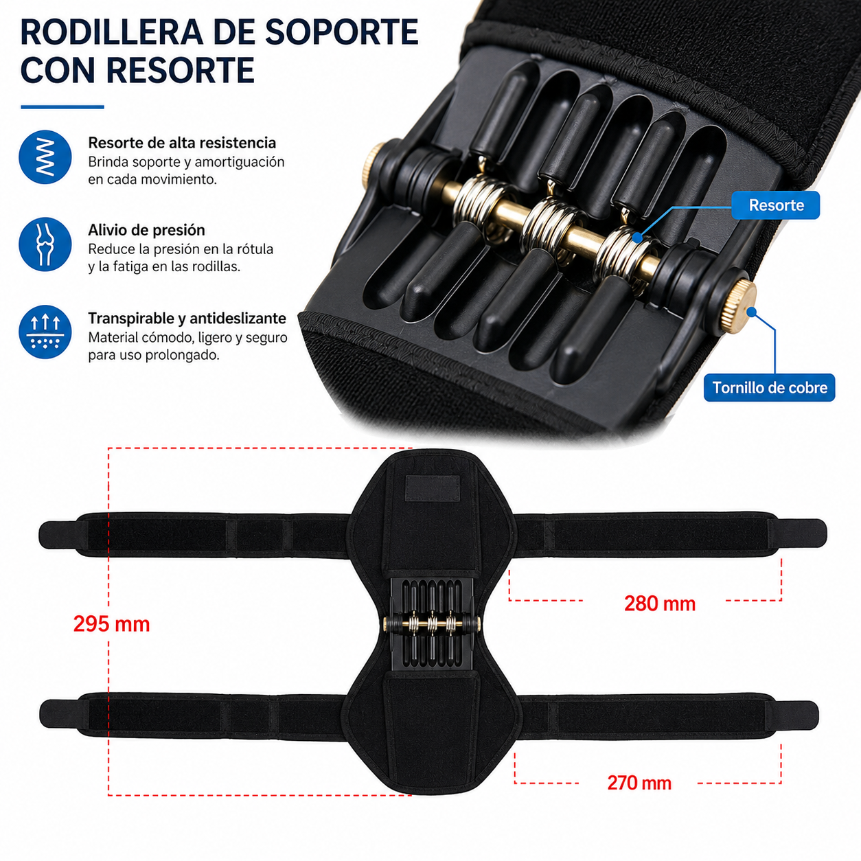 Rodillera Ortopédica Articulada con Soporte Reforzado